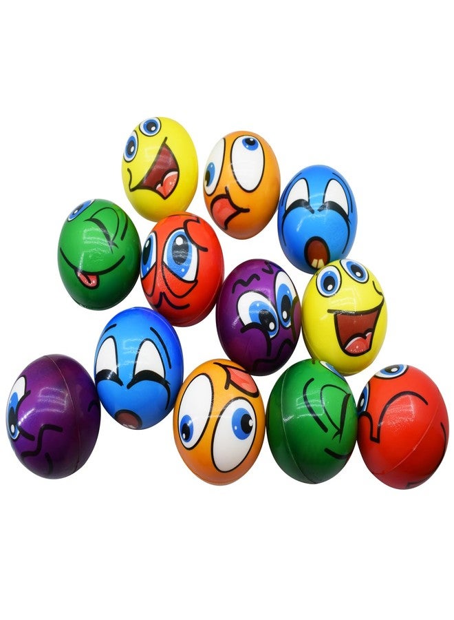 Asera 12 Pcs Multi Colored Printed Face Expression Soft Sponge Balls for Kids -Stress Relief Fun Indoor Outdoor Play Birthday Return Gift - Image 4